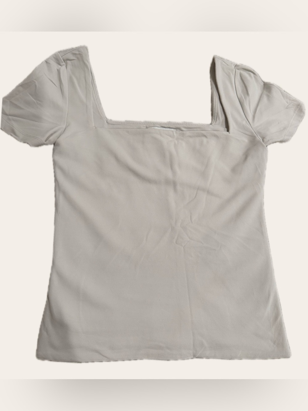 ARITZIA Women’s Square Neck Short Sleeve Top - Cream